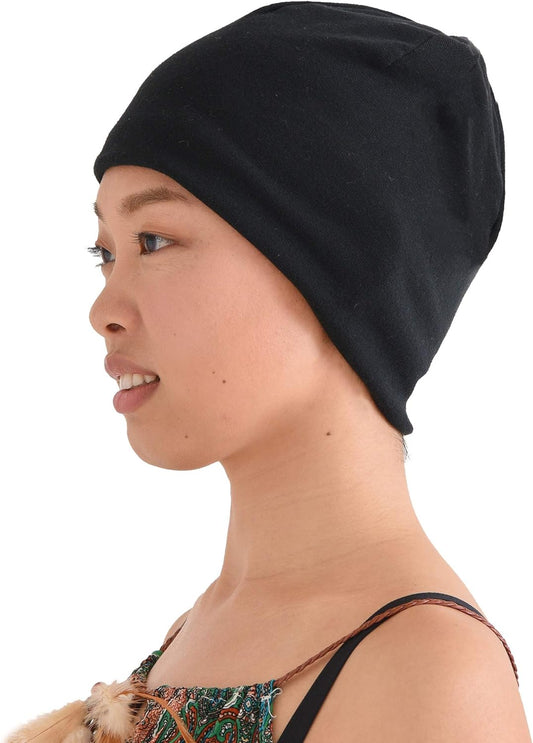 Organic Cotton Beanie Chemo Hat - Sensitive Skin Cap Snug Tight