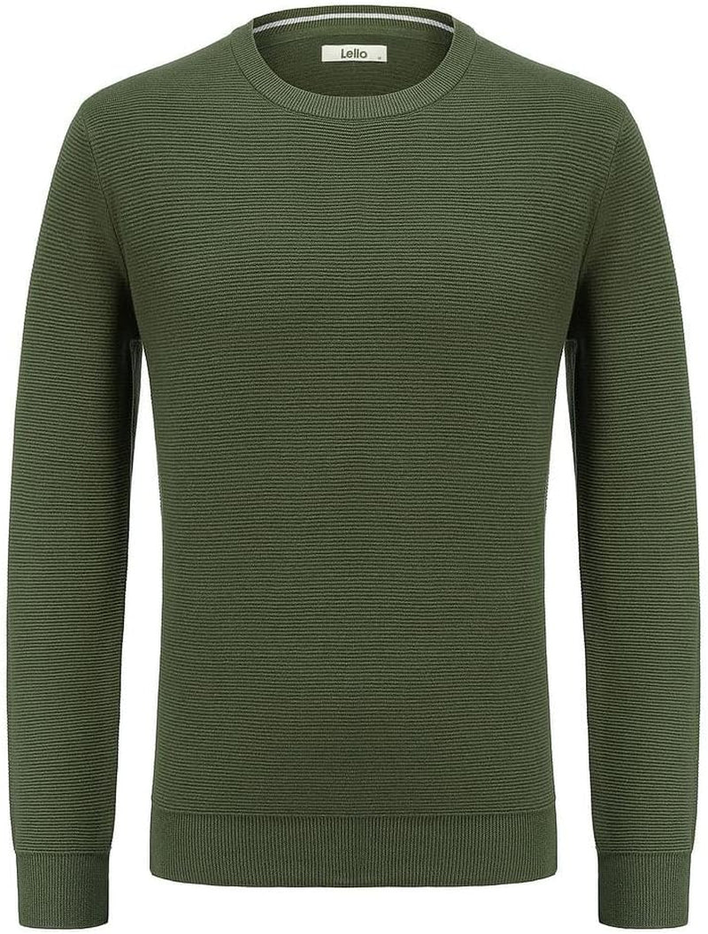 Men'S Organic Cotton Ottoman Stitch Midweight Crewneck Sweater