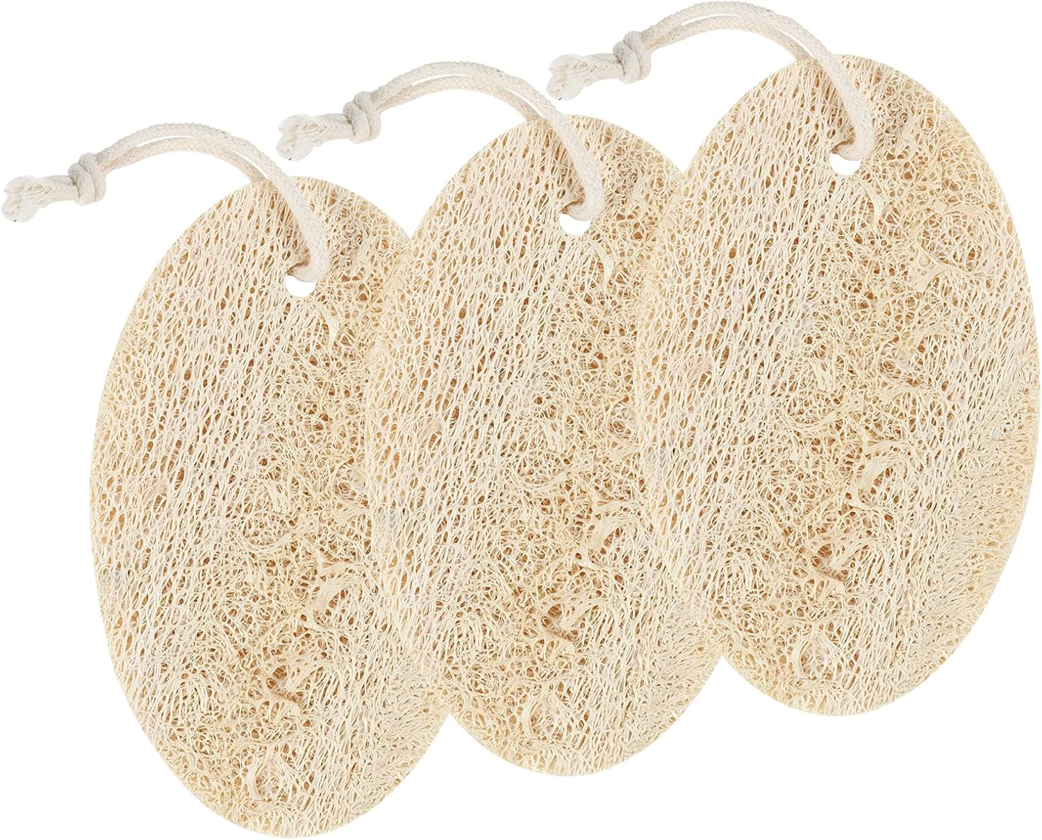 Natural Exfoliating Loofah Sponge, Loofah Exfoliating Body Scrubber, Loofah Body Shower Scrubber, Shower Sponge for Body, Shower Friendly Loofah(Pack of 3)