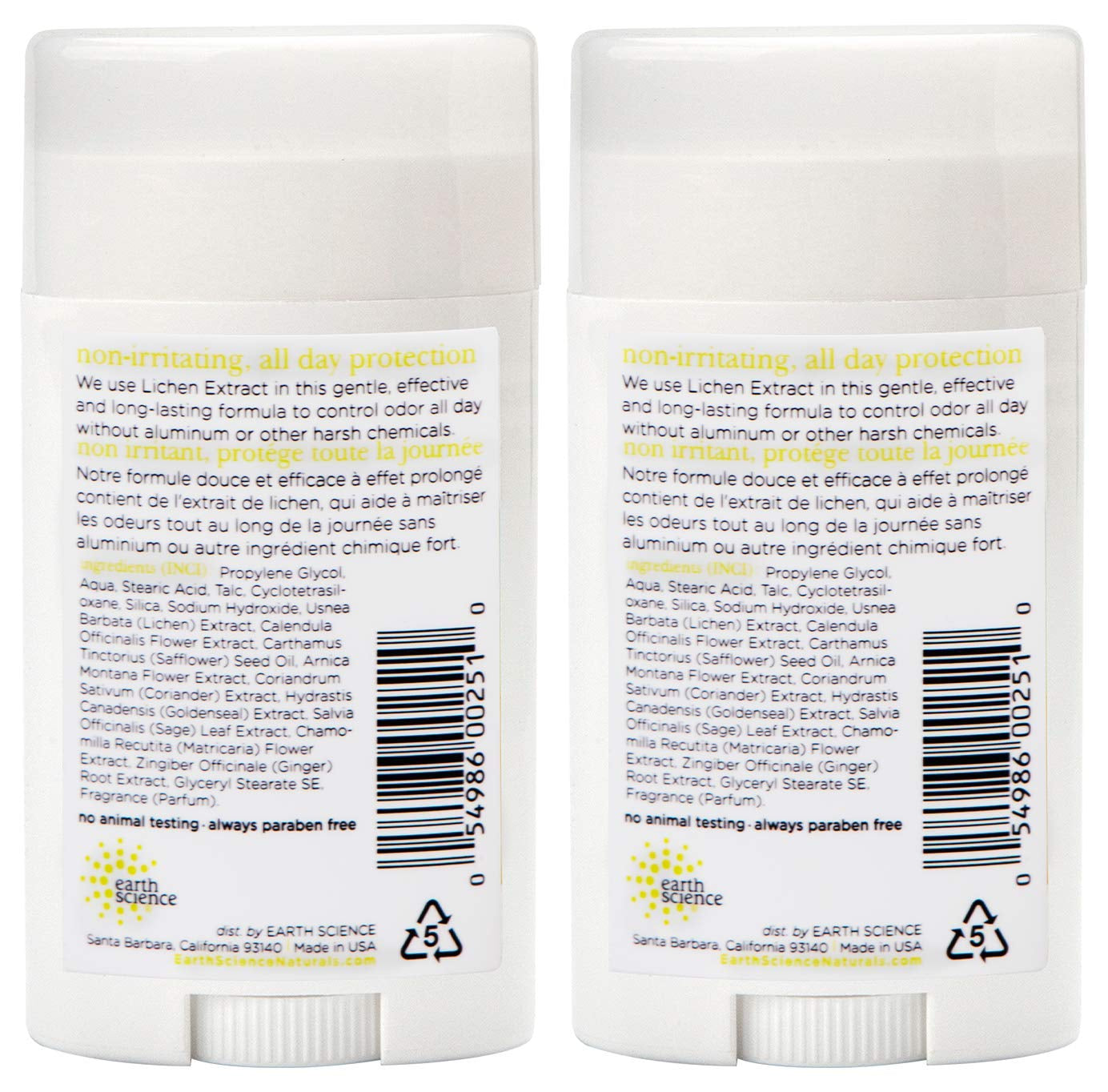 - All-Natural Aluminum Free Herbal Scented Lichen Plant Deodorant (2Pk, 2.45 Oz.)