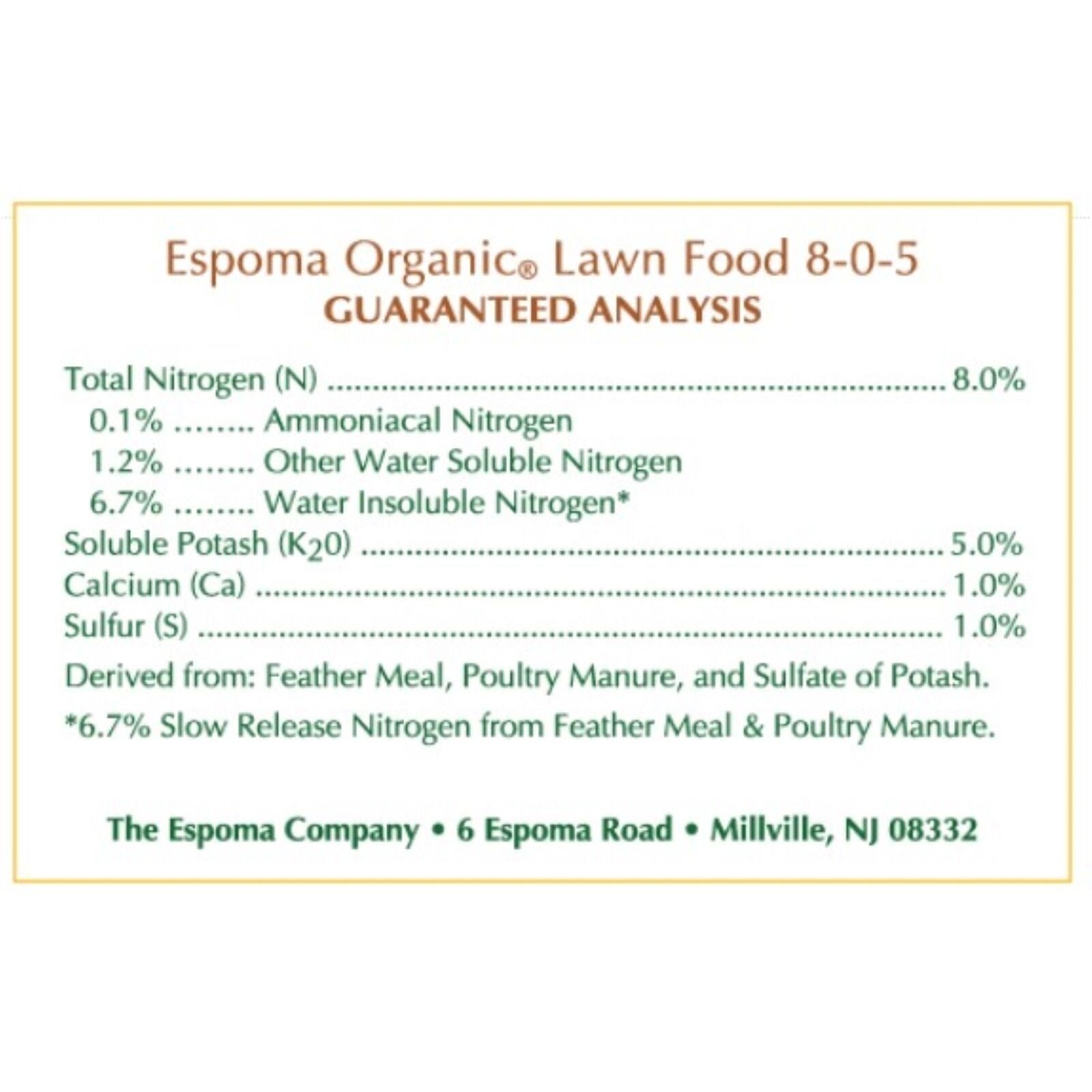 Espoma Organic Lawn Food, Fall Winterizer, 30 Lb Bag, 5,000 Sq Ft Coverage