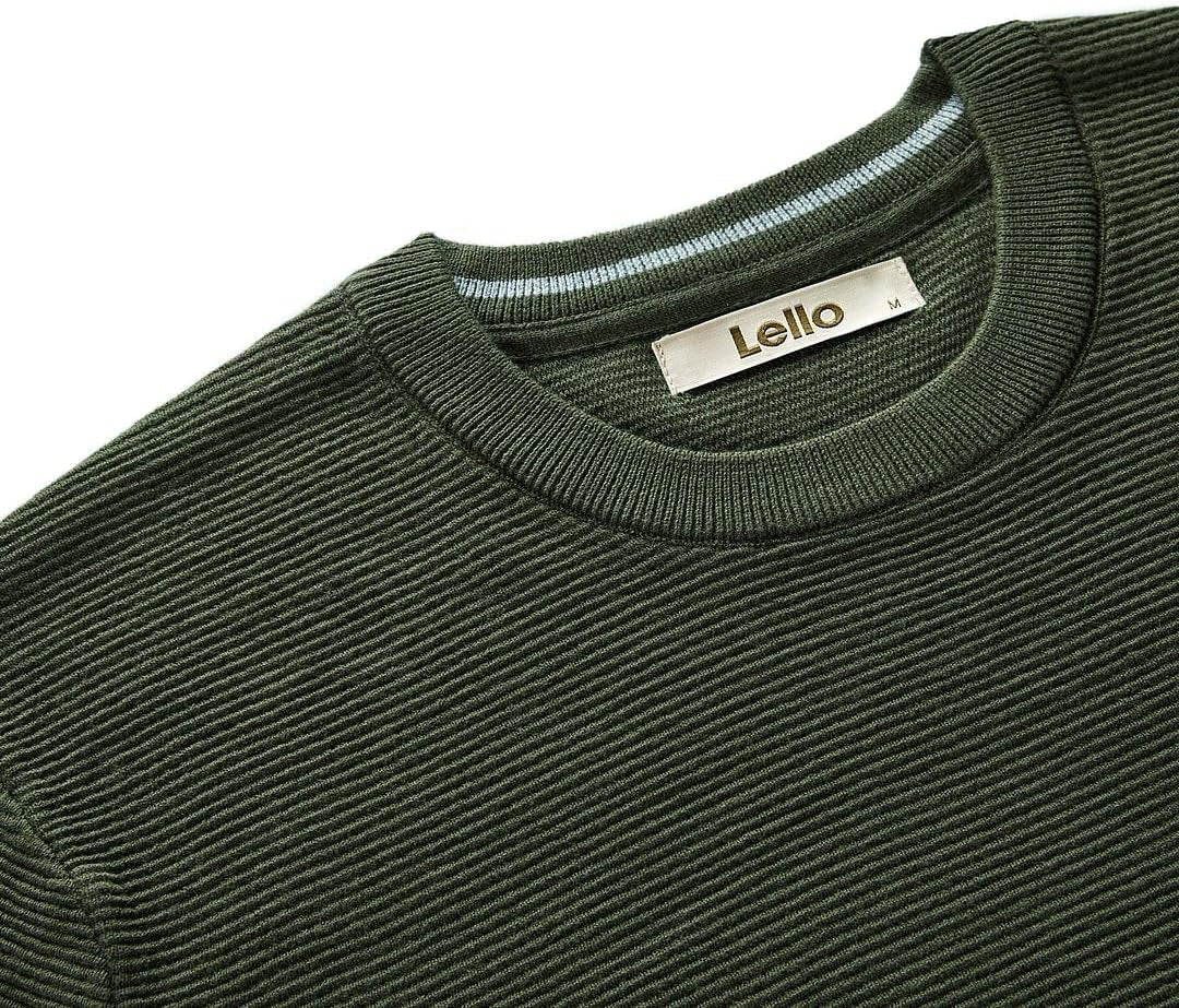 Men'S Organic Cotton Ottoman Stitch Midweight Crewneck Sweater