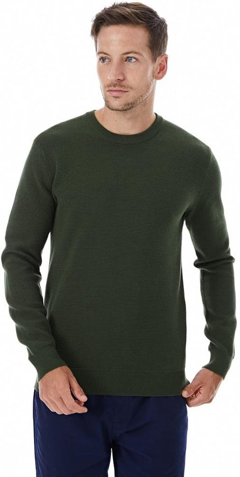 Men'S Organic Cotton Ottoman Stitch Midweight Crewneck Sweater