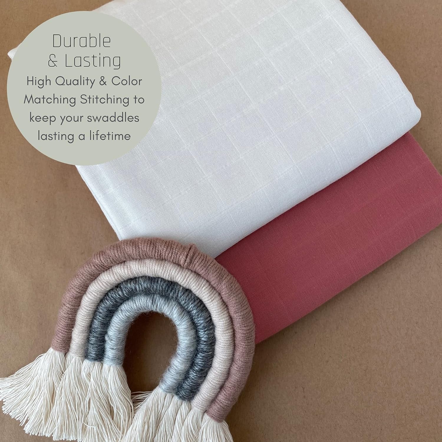 Organic Muslin Swaddle Blankets - 100% Soft Organic Cotton - Baby Girl Blanket and Baby Boy Blanket (Raspberry Red and Pearly Grey)