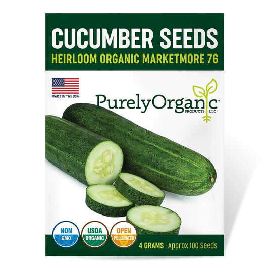 Marketmore 76 Cucumber Seeds (Premium Heirloom, Organic, Non-Gmo, Open Pollinated, Vegetable, Full S) - Approx 140 Premium Seeds