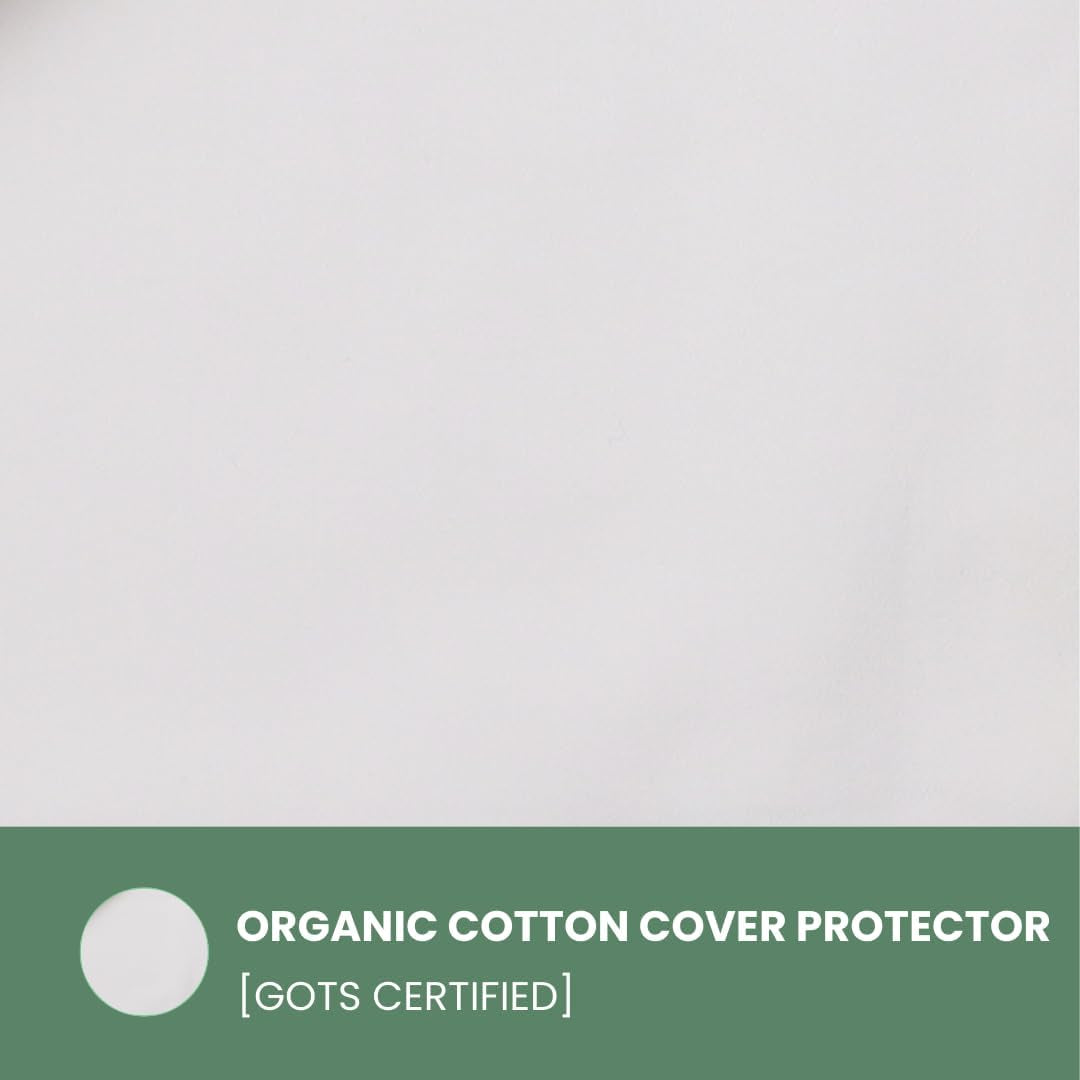 Organictextiles Organic Contour Latex Pillow with Organic Cotton Cover (Low-Loft, Soft), GOTS & GOLS Certified, Bed Pillow for Sleeping, Neck Pain Relief Help, Head Support, for Side Back Sleeper